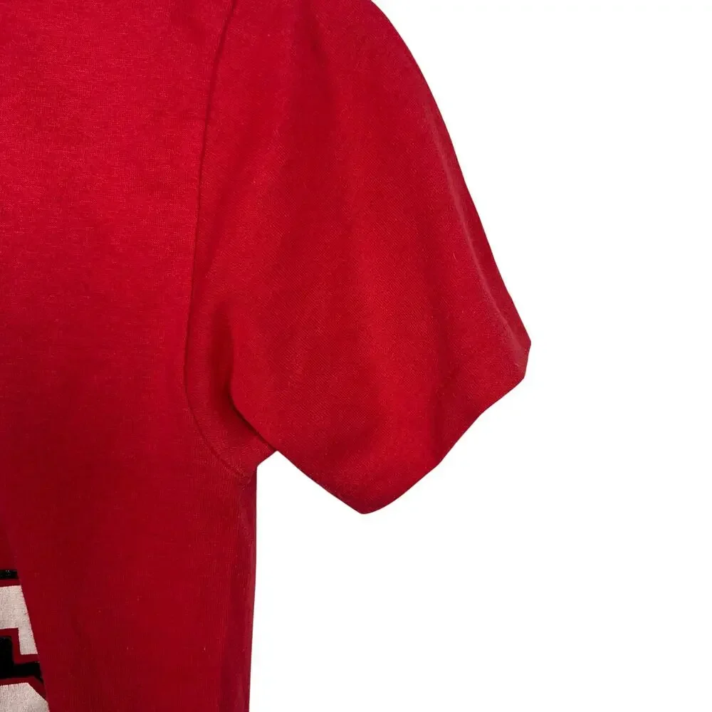 Vintage 70's Champion Red Shelby State Community College Single Stitch Shirt - Picture 3 of 6